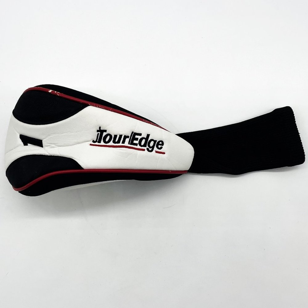 Tour Edge #1 Black/White Backdraft Driver Golf Club Head Cover with Sock Tail